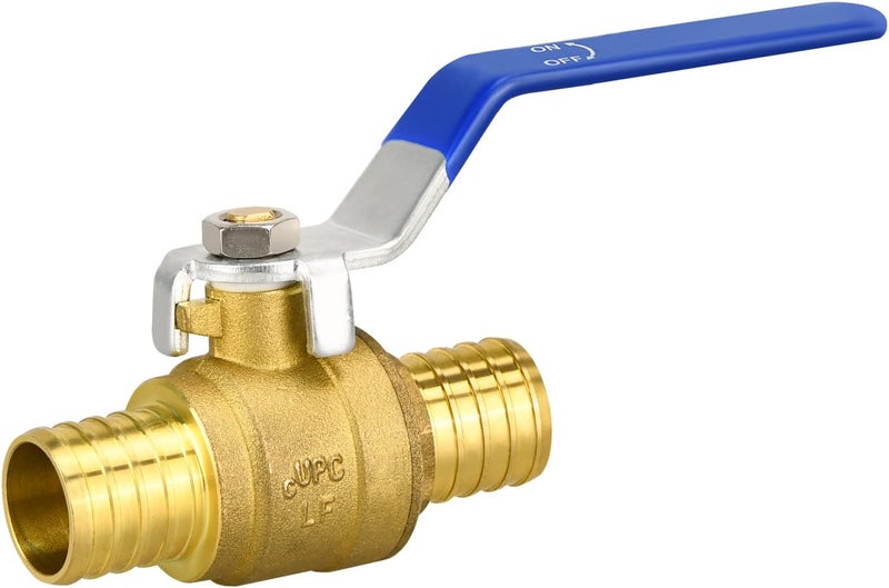 PXZBLG 1" PEX Ball Valves, PEX Brass Full Port Shut Off Valve, Full Port Water Stop Shut Off, Water Shut Off Valve - Image 1